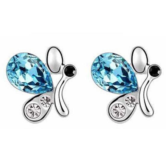 Женская мода Rhinestone Butterfly Ювелирный комплект ожерелье + серьги + браслет