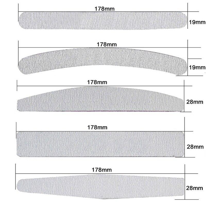5Pcs/Set Sandpaper Nail File Gray Buffers Double Side Sanding Nail Polishing Pedicure Manicure Nails Accessories Tool