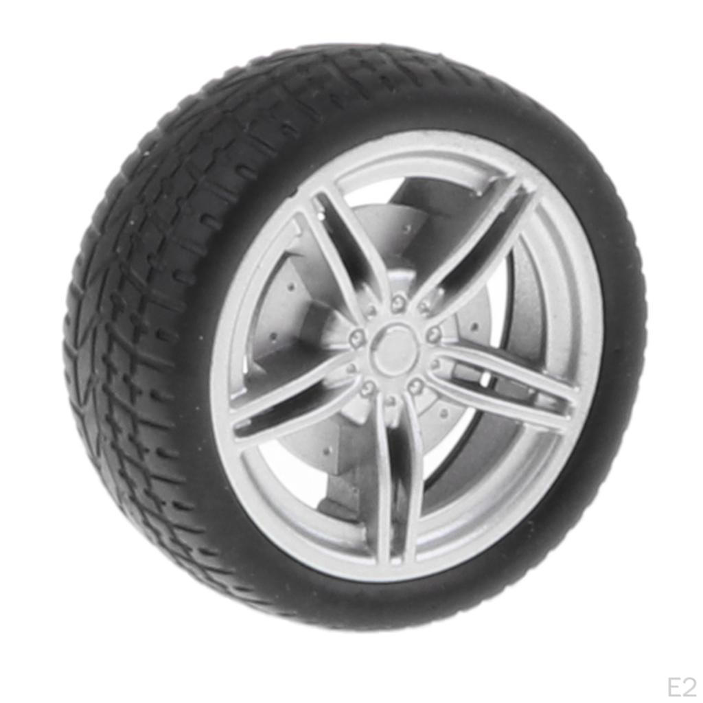 On Rims & Rubber Tires 40mm Hubs For RC Car, Pack of 4