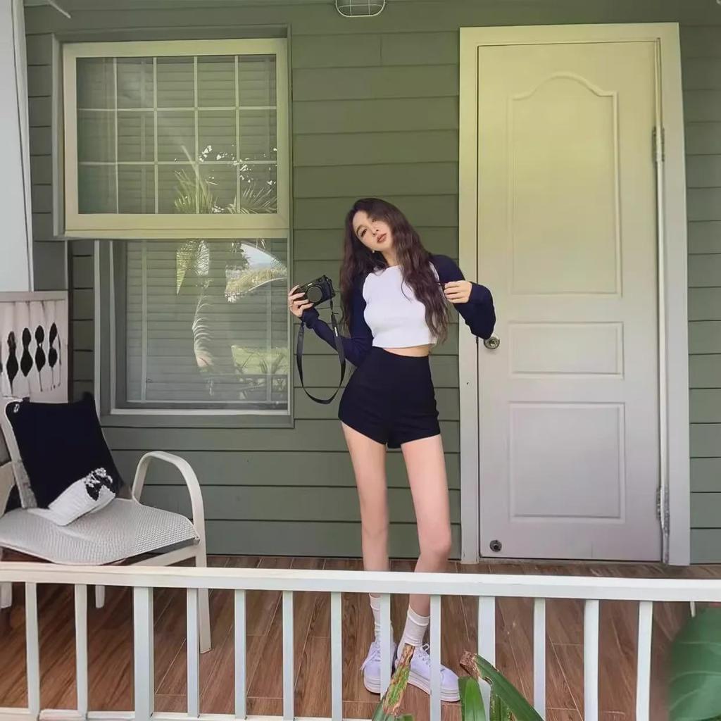 Женские черные узкие шорты с высокой талией - сексуальные летние шорты