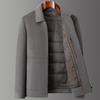 Autumn and Winter New Wool Jacket Men's 90 White Duck Down Liner Business Casual Light Luxury Short Lapel Jacket