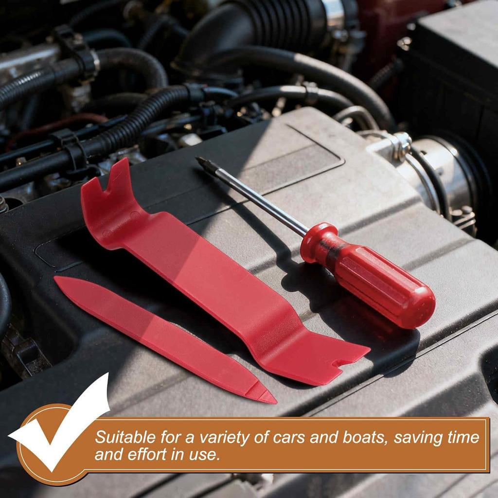 HARFINGTON 5pcs Car Trim Removal Tool Kit No Scratch Plastic Auto Clip Fastener Remover Pry Tool Set for Car Door Window Interior Panel Dashboard,