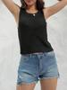 Women's Sleeveless Crochet Knit Tank Top Crew Neck Hollow Out Casual Summer Pullover