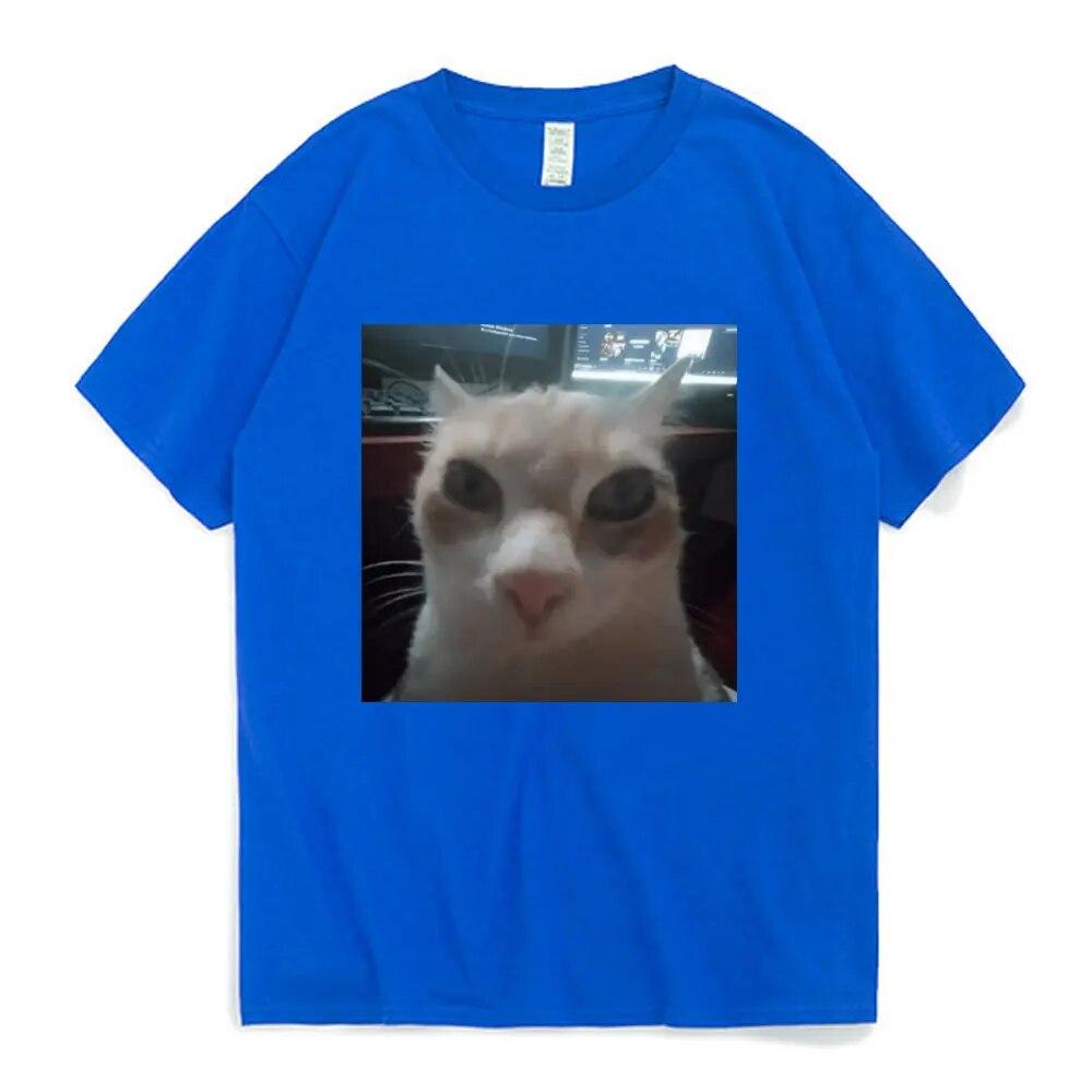 Funny El Gato Meme Sad Crying Cat Munchkin Kitty Meme Trendy Graphic T Shirt Unisex Women Harajuku Streetwear T-shirts Short Sleeve