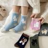 Cartoon Socks, Animal Socks, Women's Socks, Autumn and Winter Socks, Warm Socks, Thick Velvet Socks, Mid Length Socks