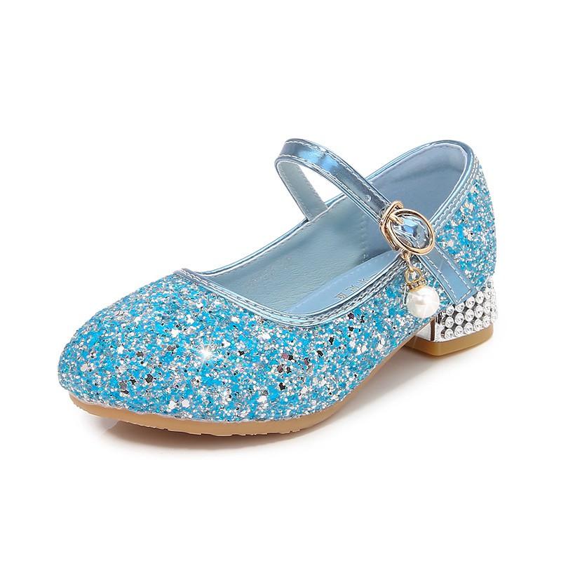 Girls Princess Sequin Dress Shoes Piano Show Toddler Little Kid Fashion Heels Non-slip All