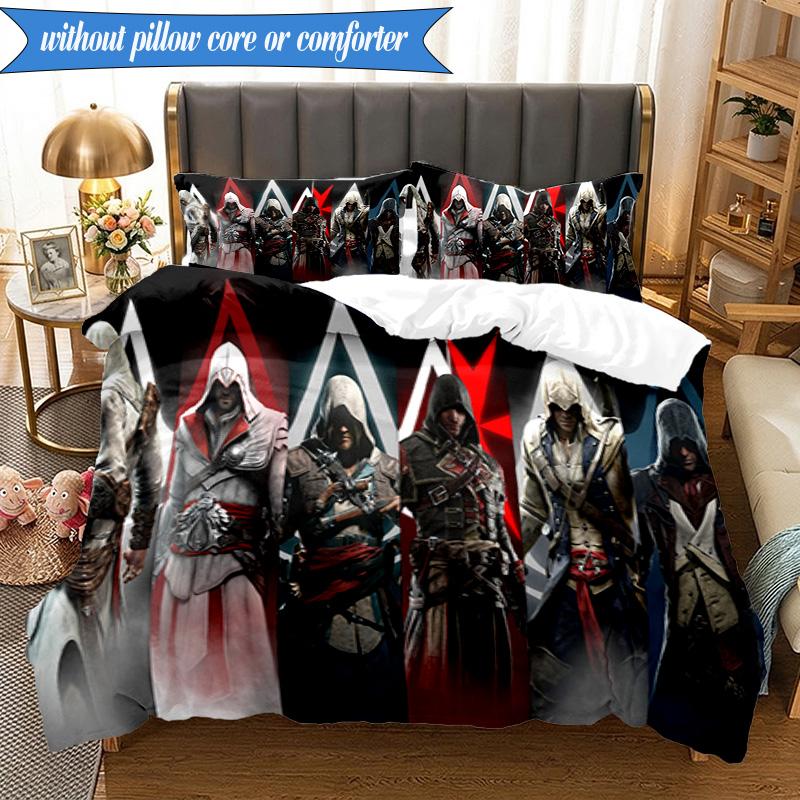 Assass Warrior 3pcs K-pop music group Bedding set,Ideal for Bedroom, Dormitory,Including Duvet Cover And 2pcs Pillowcases,Fan gifts