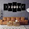 Printed Canvas Painting for Living Room Poster Picture Landscape Moon Outer Space Wall Art Interior Home Decor Mural 5 Pieces No Frame