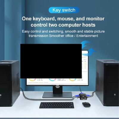 Переключатель KVM USB2.0 1080P VGA Сплиттер для простого управления компьютером и периферийными устройствами Подключай и работай Не требуется программное обеспечение