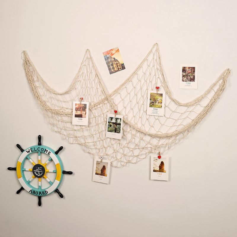 100X200Cm Beach Themed Fish Net Decorations Wall Mounted For Pirate Mermaid Beach Party Home Bedroom Decoration
