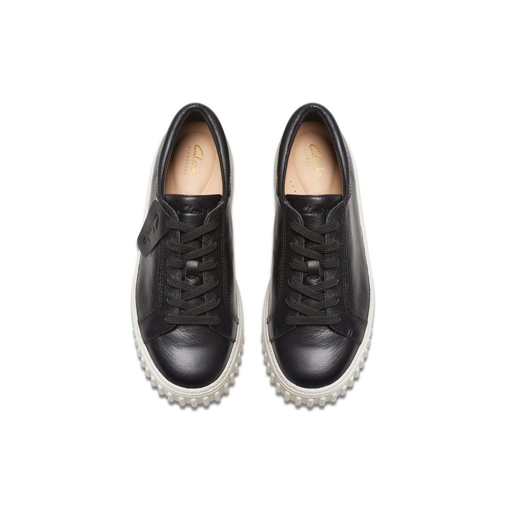 Clarks Кожаные уличные повседневные низкие кроссовки Женские кроссовки Черные 261764364