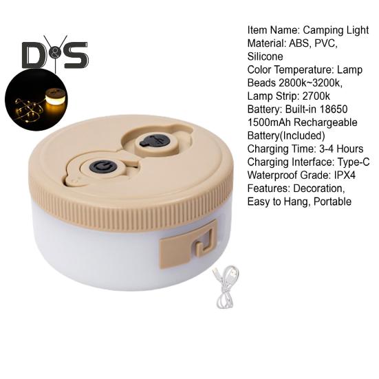 8 м выдвижная лампа для кемпинга, перезаряжаемая через USB, IPX4, водонепроницаемая, для сада, патио, двора, палатки, светодиодная лента для украшения