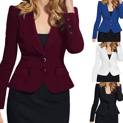 Женский костюм с воротником, однобортный, приталенный, с длинным рукавом, маленькая куртка