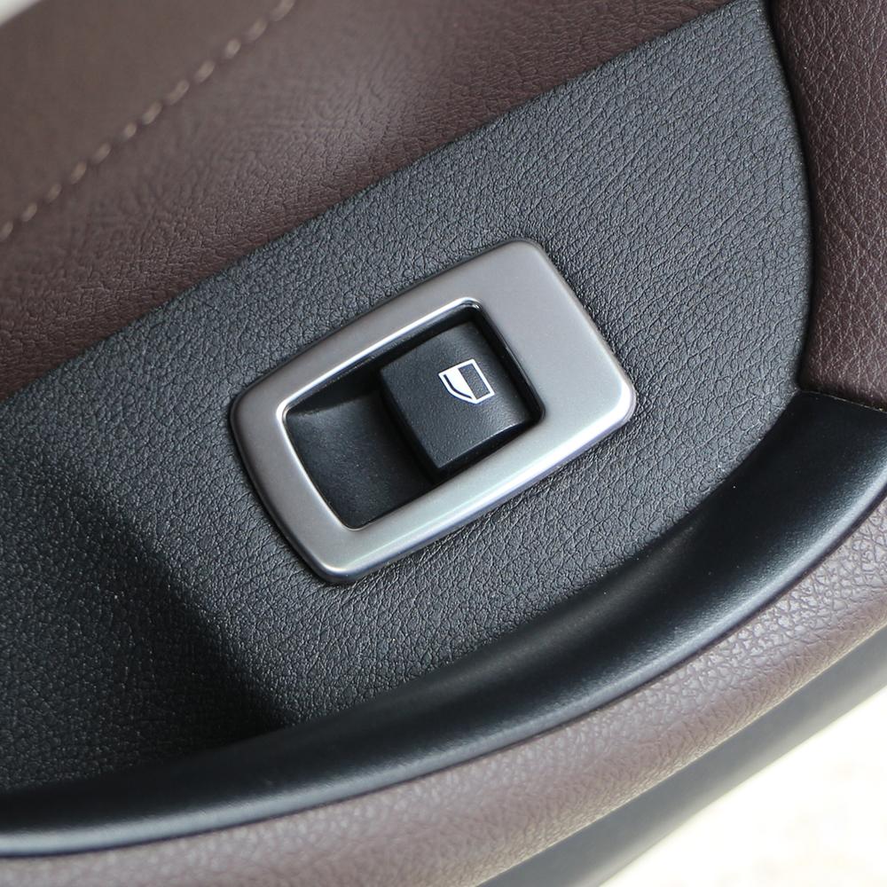 Car Windows Lift Control Buttons Panel Trim Cover for BMW X1 F48 2016-2022 LHD 4Pcs/set Decorative Sticker Interior Accessories