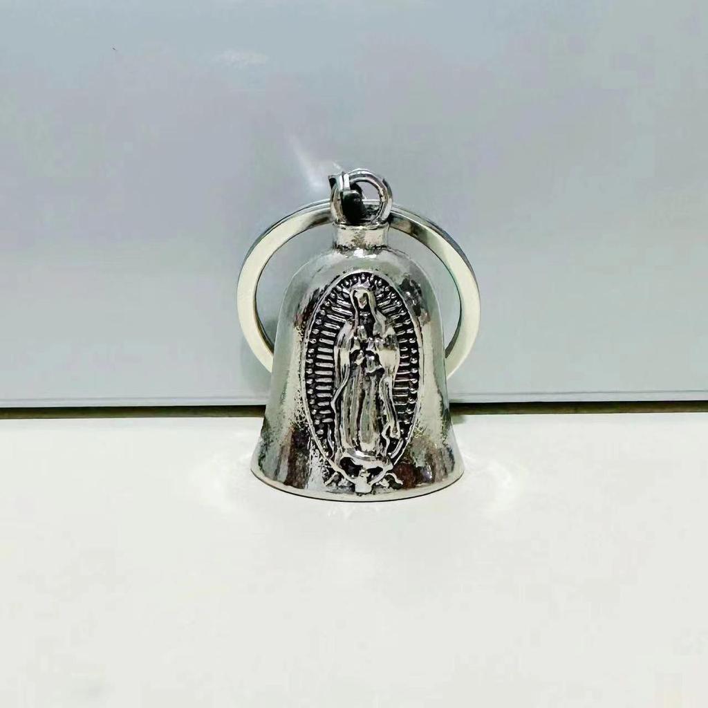 Vintage Zinc Alloy Angel Wings Bell Keychain for Bikers