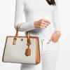 New MICHAEL KORS Cow Leather One Shoulder Handbag Medium Size Women's Vanilla White/Acorn Brown 30F2G7CS2B-149