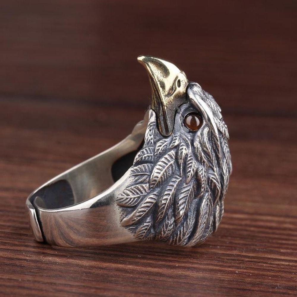 Gift Eagle Open Ring Silver Finger Decorations New Vintage Rings