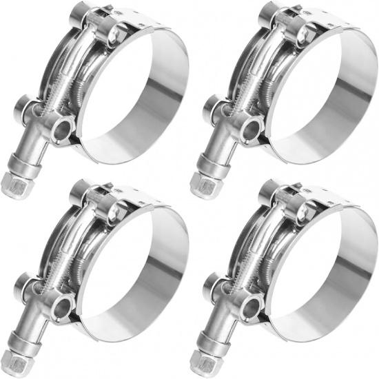 T Bolt Hose Clamp 2 1/2 Inch, MinerGuy Stainless Steel, Working Range 70Mm-78Mm For 2.5" Hose ID, Turbo Intake Intercooler Clamp, 4 Pack