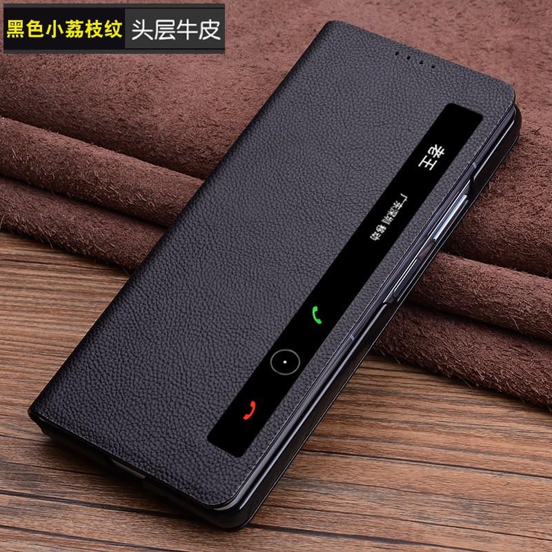 Premium Genuine Leather Flip Case Mate X2 Foldable Phone Crocodile Weave Texture Options