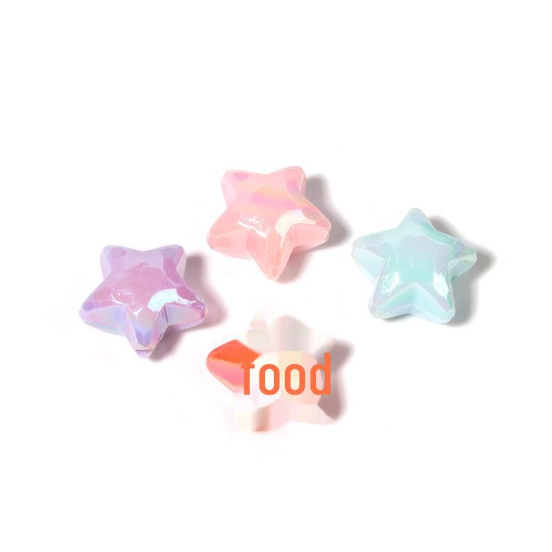 AB-Plated Acrylic Star and Bow Beads for DIY Necklaces and Hairpins