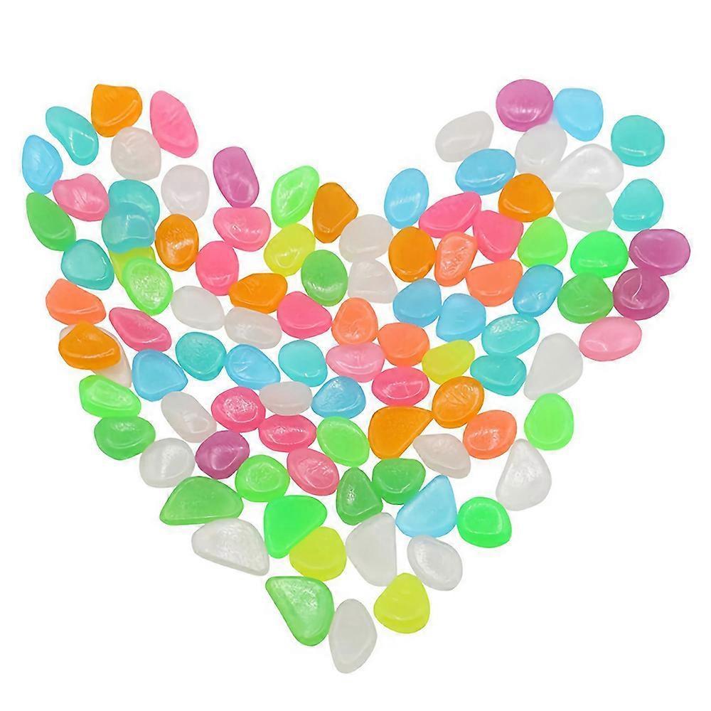 Colorful Glow in The Dark Rocks Luminous Pebbles Glow Stones for Garden Pond Path Lawn Yard