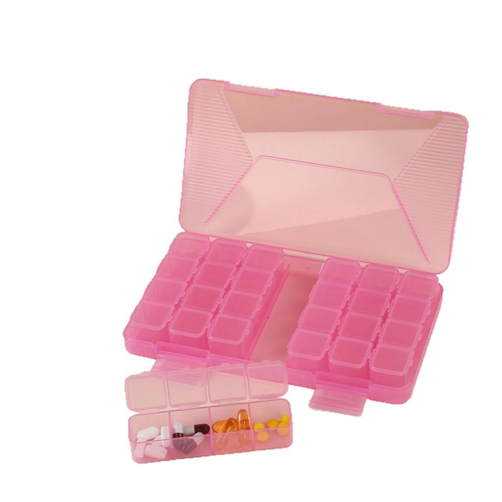 Weekly Pre-Portioned Pill Box for Elderly - Portable 3 Meals a Day Organizer