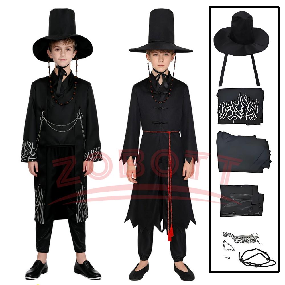 Anime Jinu Cosplay Costumes Hat Boys Demon Hunter Saja Boy Kpop Group Singing Korea Style Boy Idol Halloween Party Costume KKids