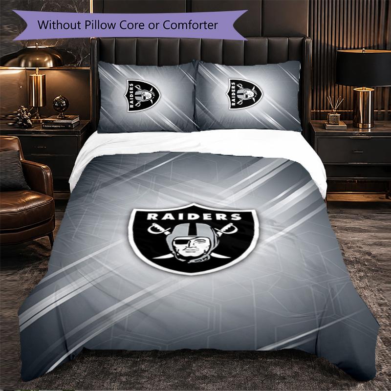 Las Vegas Raiders Pattern Microfiber 3Pcs Bedding Set Decor Duvet Cover Set For Bedroom Home Use