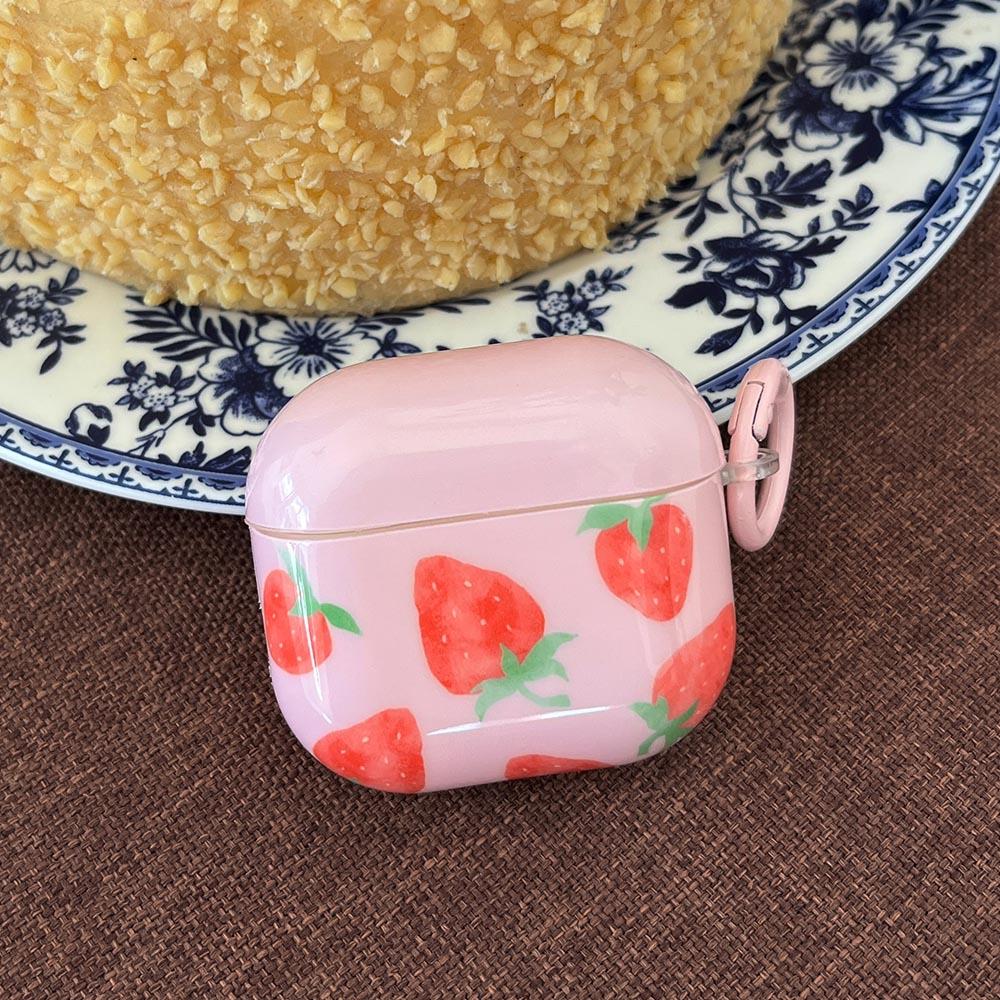 Корея Милый Розовый Клубничный Узор Силиконовый Чехол для Наушников AirPods Pro 2 AirPods 4 AirPods 1 2 3 Мягкий Защитный Чехол Coque