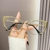 Retro Gold Triangular Cat Flat Glasses Anti-blue Glasses