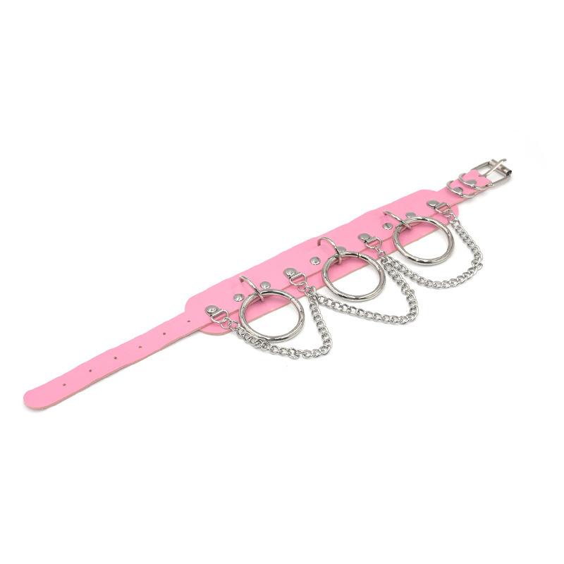 VaHppy Секс-игрушка, воротник-стойка, шея, нержавеющая сталь + кожа, 43*5 см, 140 г, 4 цвета, панк-мода, косплей, SM, БДСМ, секс-игры, бондаж