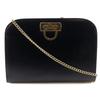 Сумка на цепочке через плечо P21-0587 Gancini клатч 2-в-1 черный телячья кожа женская б/у
