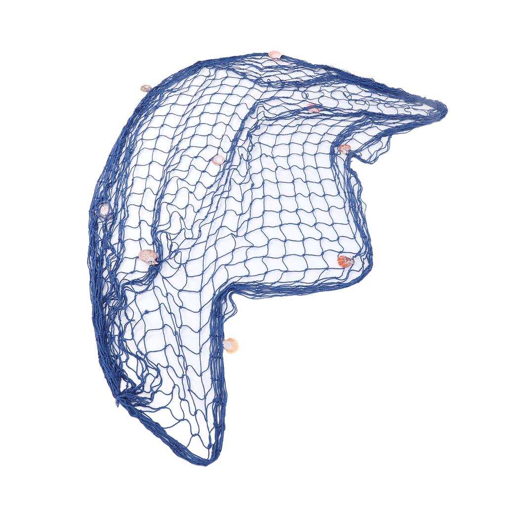 Decorative Fishing Net Cotton Wall Hanging Fishing Net Decor with Shells for Photo Display Frame Birthday Beach Sea