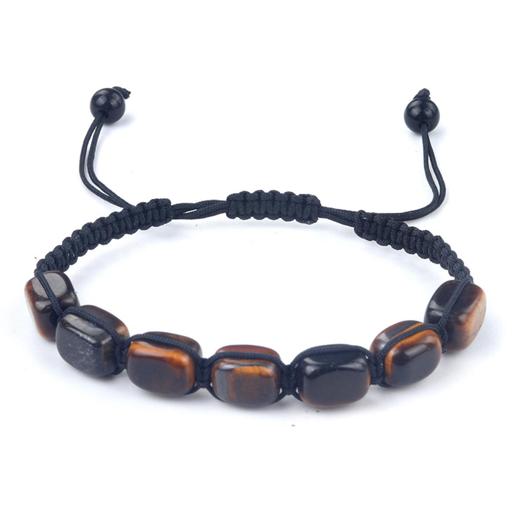 Квадратные бусины 7 чакр лечение кристалл браслет йога камень регулируемый браслет медитация релаксация тревога женский браслет