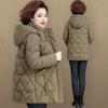 Women's Mid-length Down Cotton Jacket for Winter, Keep Warm and Fashionable, Suitable for Middle-aged and Elderly Mothers