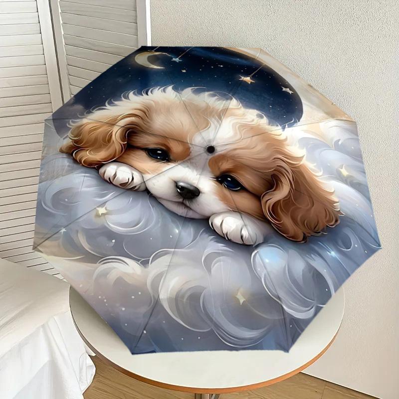 1PC Moon Cloud Umbrella-8-Rib Reinforced Portable Folding Travel Suitable for All Seasons Outdoor Daily Use  -J0391