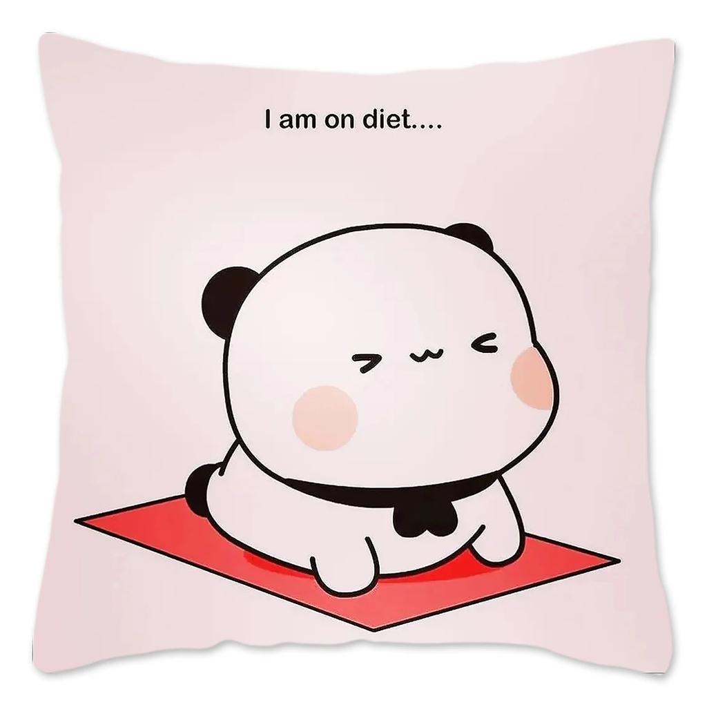 Bubu and Dudu Pillow Case Home Decoration Polyester Cushion Cover for Sofa Throw Pillow Cover Funny Cute Panda Bears Printing