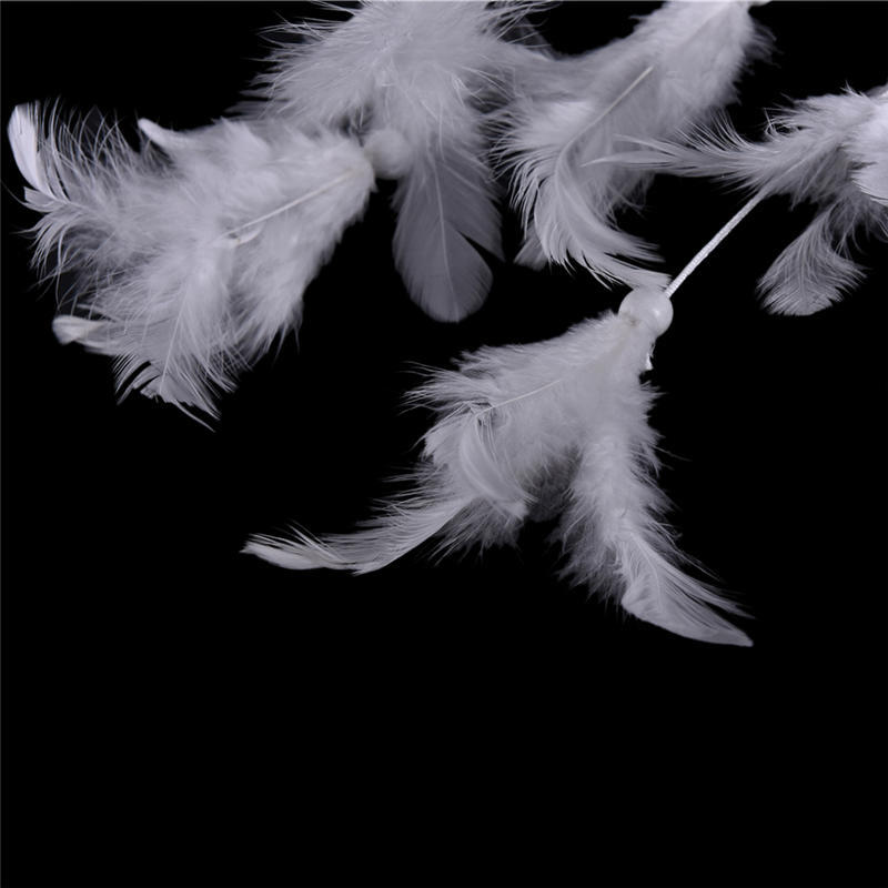 Белый Ловец снов круглый с перьями настенный декор ремесло