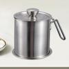 Cooking Oil Keeper Grease Container with Fine Mesh Strainer Dustproof Lid Multiuse Can