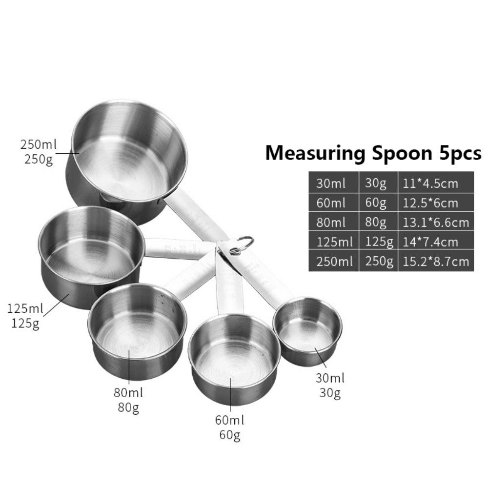Food Grade Measuring Spoon Set with Scale Measuring Ruler Coffee Measuring Spoon Multipurpose Stackable Kitchen Measuring Cup