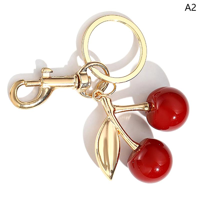 1 шт. Изысканный брелок-шарм в виде вишни для сумки, брелок для женщин, подвеска для рюкзака, кошелька, ювелирные аксессуары, подарок, брелок с красной вишней