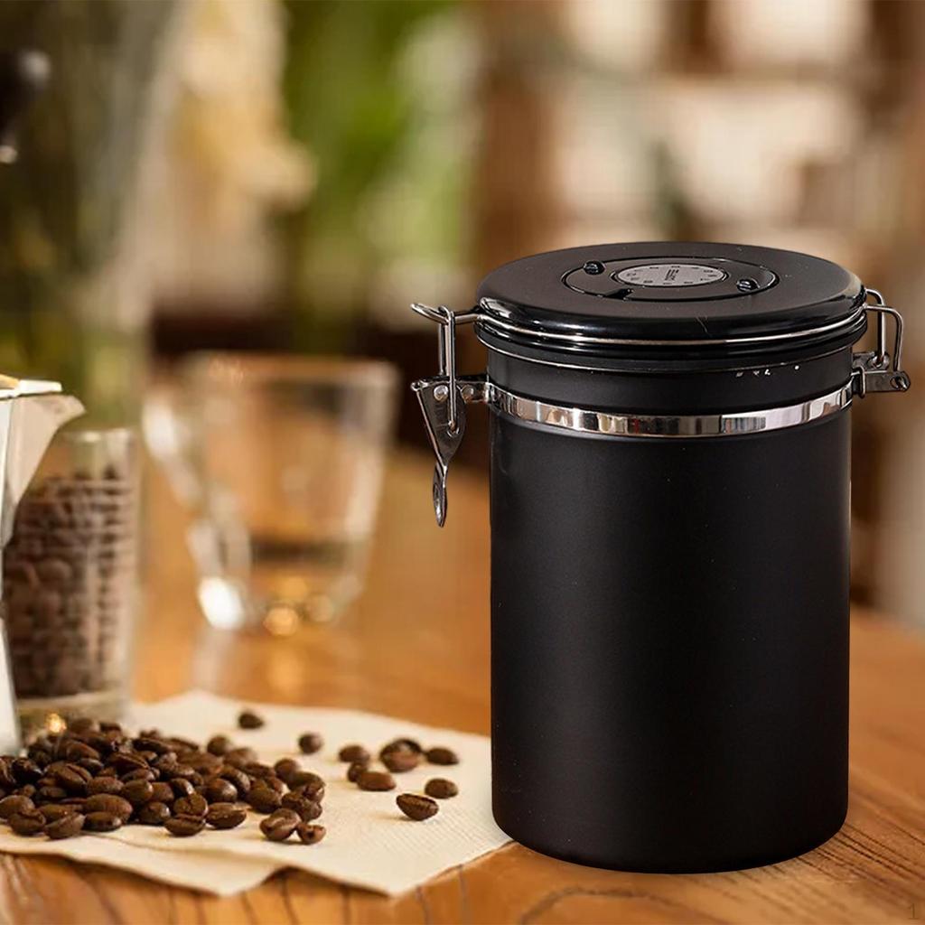 Coffee Bean Container Tea Sugar Canisters with Date Record Tool Airtight Storage Tank Household