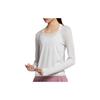 Logo Print Breathable Round Neck Long Sleeve T-Shirt Women Tops White BQ9554-078