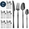 24Pcs Creative Gold Tableware Dinnerware Set Knife Fork Coffee Spoon Cutlery Set Stainless Steel Flatware Western Silverware