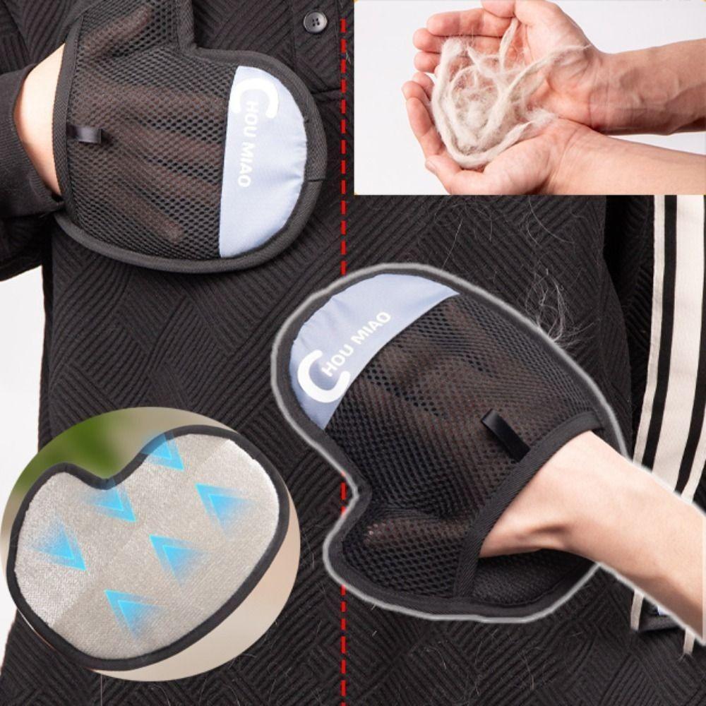 Two-way Pet Hair Remover Brush Reusable Static Dust Brush Portable Pet Grooming Gloves  Home