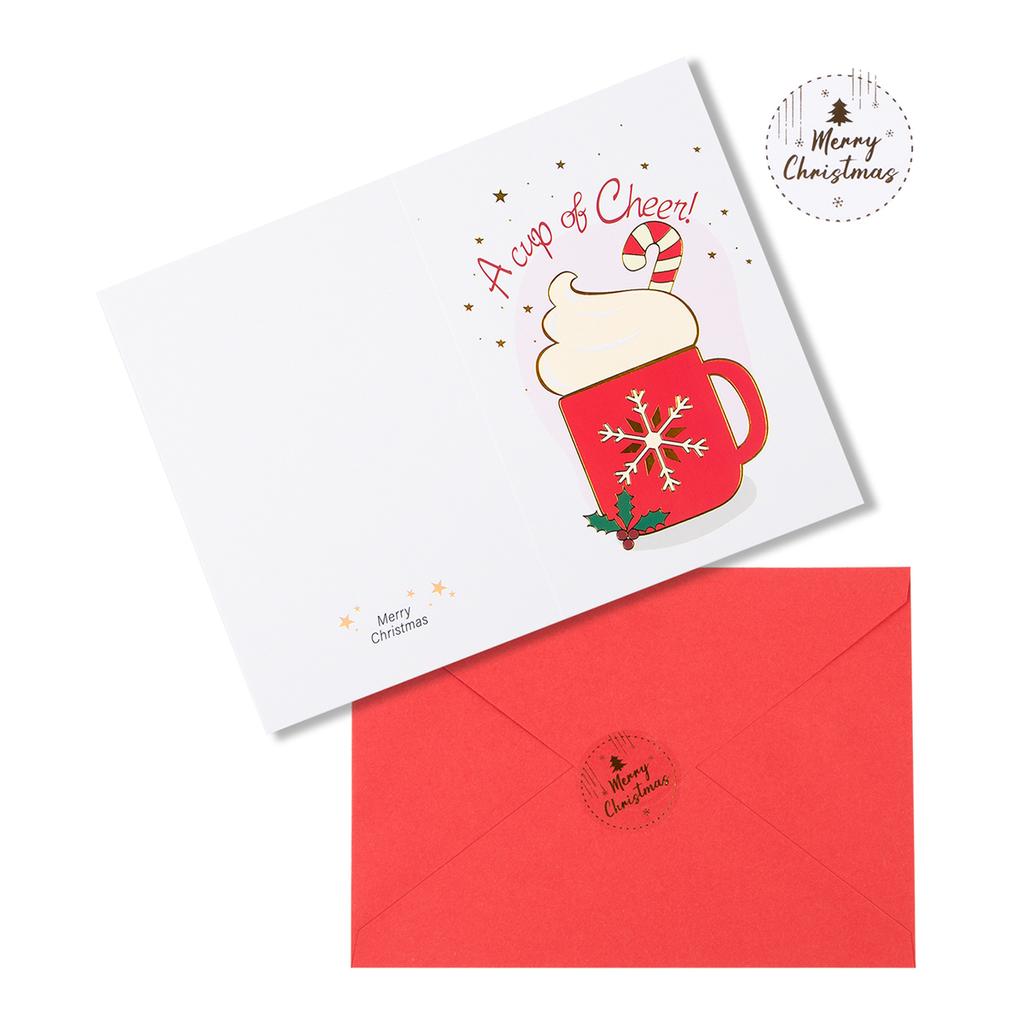 Merry Christmas Fold Greeting Cards with Envelope Xmas Party DIY Gifts Box Card for New Year Festival Decorations Navidad Noel