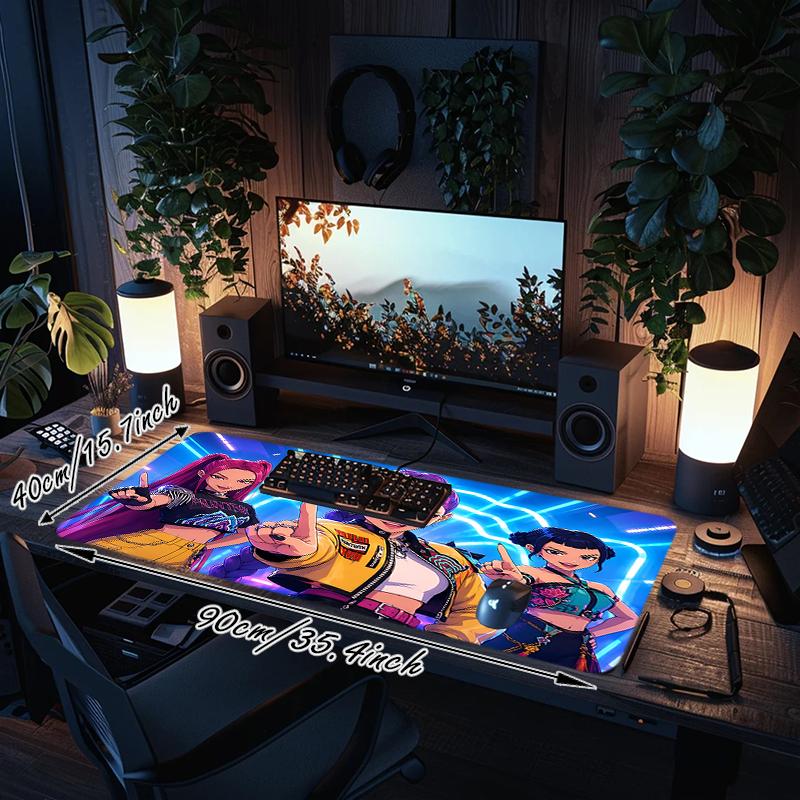 1Pc Future Fashion Icons Gaming Mouse Pad Keyboard Desk Mat Non-slip Rubber Lock Edge Waterproof Computer Mousepad for Office Home Decor S1577