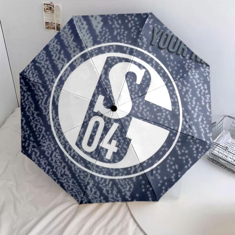1 шт. Автоматический складной зонт - FC Schalke 04 С индивидуальным узором из имен, Портативный и складной дизайн с 8 спицами, Рождественские и Дни рождения Подарки