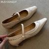 Chunky Pointed Toe Women Mary Jane Shoes Designer Shallow Fashion Dress Shoes Women 2024 Trend Walking Eleglant Zapatillas Mujer