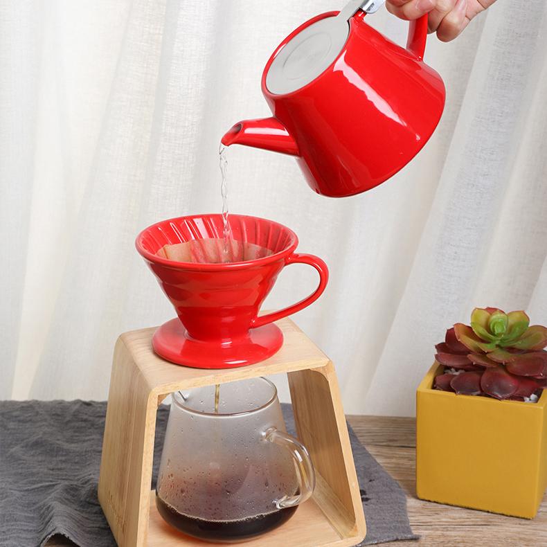Ceramic Hand-brewed Coffee Filter Cup V60 Conical Filter Thread Drip Coffee Cup Creative Coffee Appliance